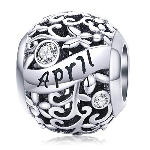 RU-X Charms Anhänger Kompatibel mit Armband,Anhänger 925 Sterling Silber-Geburtsstein Mai… von RU-X