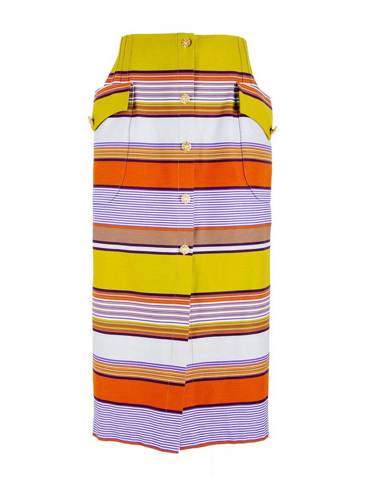 RUA & RUA Bleistiftrock Damen Rockock mit hohem Bund aus Baumwolle Gabardine Gestreift Bleistiftrock, Streifenrock, eleganter Rock, Designer Rock von RUA & RUA