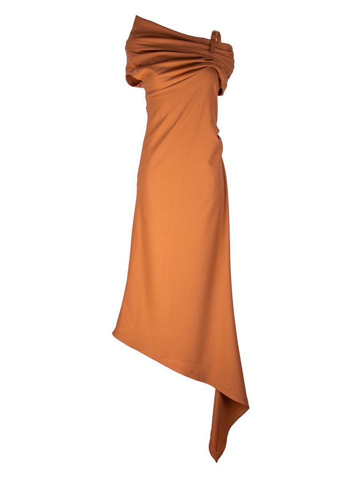 RUA & RUA Cocktailkleid Asymmetrisches Kleid aus Stretch Wolle in Terracotta von RUA & RUA