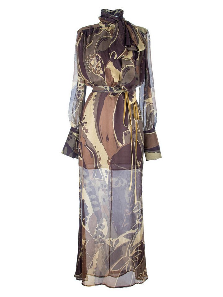 RUA & RUA Cocktailkleid Maxikleid Seidenkleid Kleid aus Seide mit Schleifenkragen von RUA & RUA