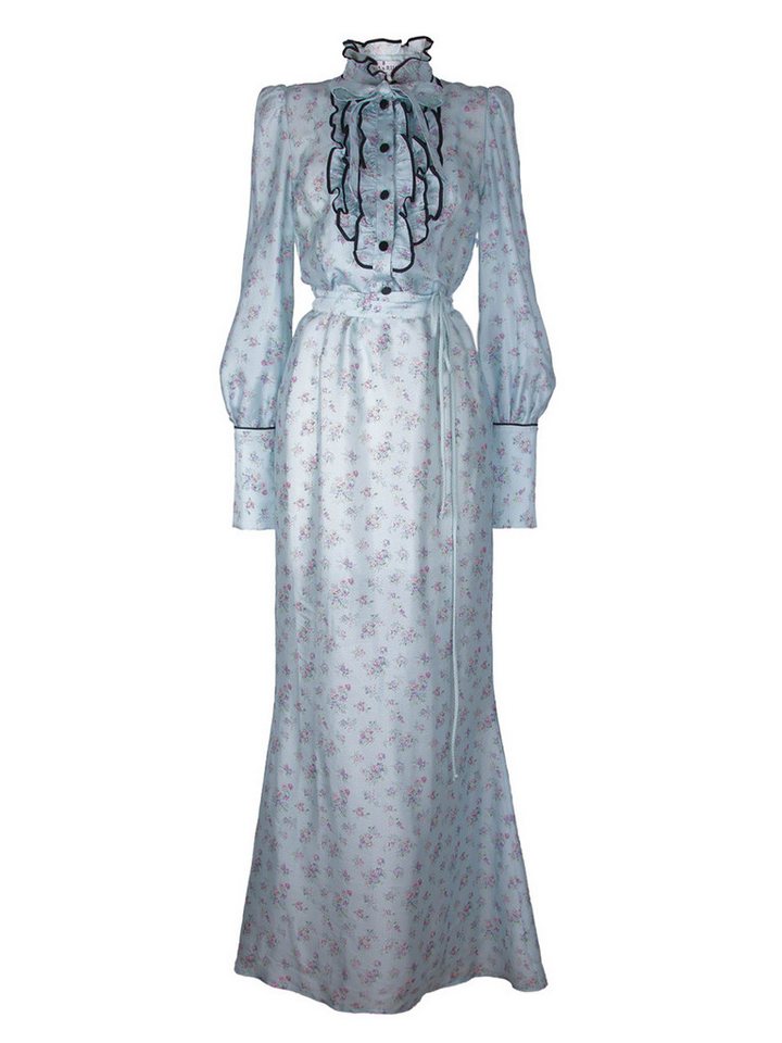 RUA & RUA Cocktailkleid Seidenkleid Maxikleid Floral Abendkleid Kleid aus Seide mit Rüschen Cocktailkleid Damen, Seidenkleid, Maxikleid, floral,elegant von RUA & RUA