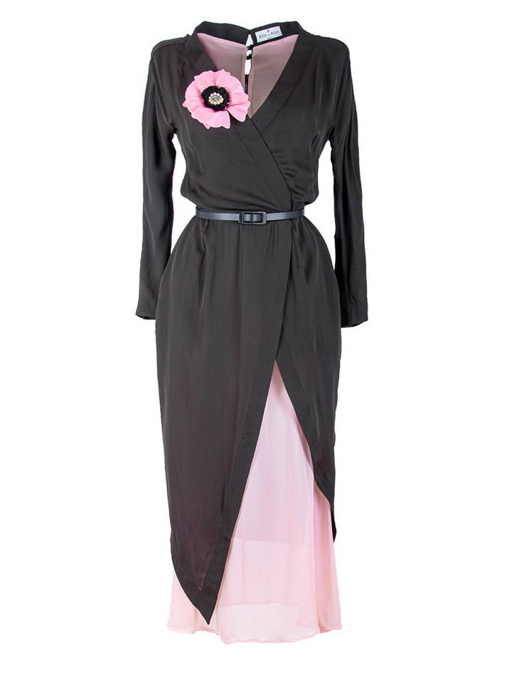 RUA & RUA Midikleid Asymmetrisches Kleid aus Seide mit Blumenapplikation von RUA & RUA