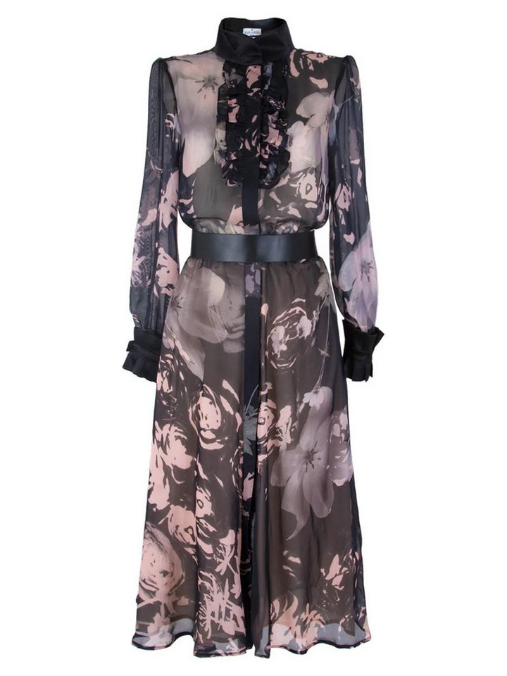 RUA & RUA Midikleid Kleid aus Seide Blusenkleid mit Rüschen Floral Print Seidenkleid von RUA & RUA