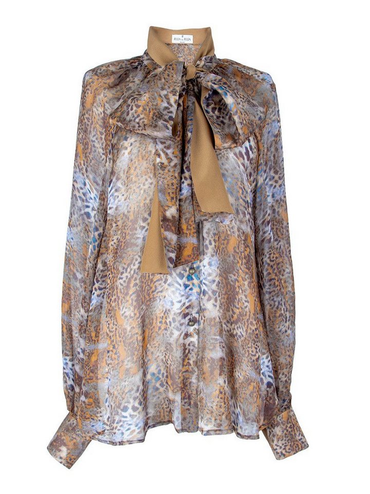 RUA & RUA Seidenbluse Seidenchiffon Bluse mit Schleife und Ballonärmeln Elegante Bluse von RUA & RUA