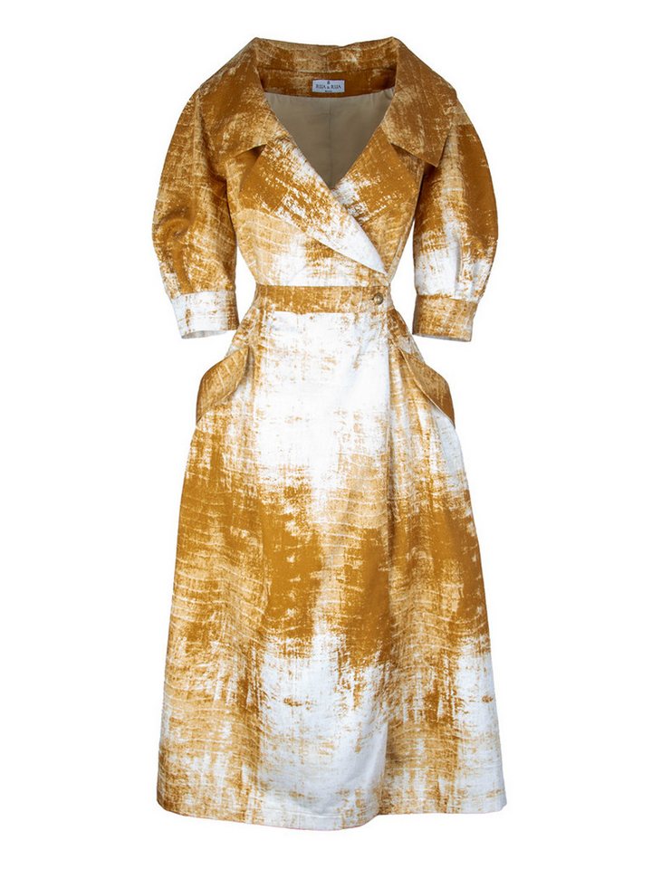 RUA & RUA Wickelkleid Damen Elegantes Kleid aus Gabardine Baumwolle mit exklusiver allover Print von RUA & RUA