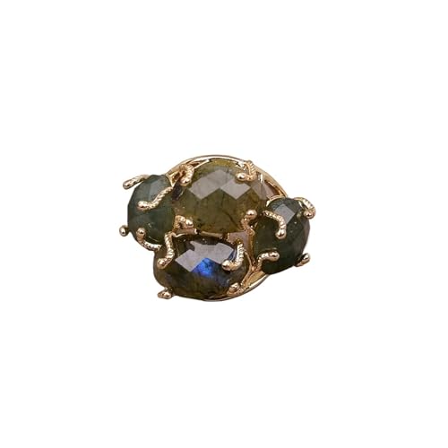 RUAJOGYNVM Labradorite Shimmer Stone Gold color Electroplated Rings Adjustable Gems Ring For Lady RUAJOGYNVM Labradorite Shimmer Stone Gold color Electroplated Rings Adjustable Gems Ring For Lady von RUAJOGYNVM