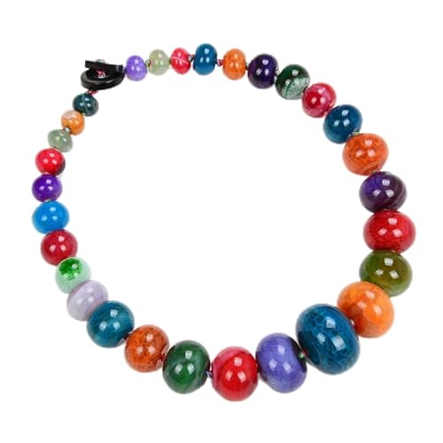 RUAJOGYNVM Schmuck 19" Multi Color Rondelle Graduate Mix Color Achat Chokers Halskette for Frauen RUAJOGYNVM Schmuck 19" Multi Color Rondelle Graduate Mix Color Achat Chokers Halskette for Frauen von RUAJOGYNVM