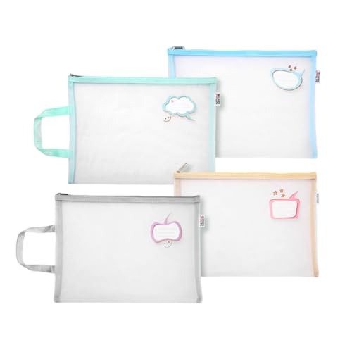 A5 Dokumententasche Doppelschicht Mesh Reißverschlusstasche Transparent Zipper Tasche für Datei, Papier, Dokumente, Kosmetika und Reisezubehör 5 Stück,dokumententasche a5 abheftbar(5 Farben) von RUAVOEY