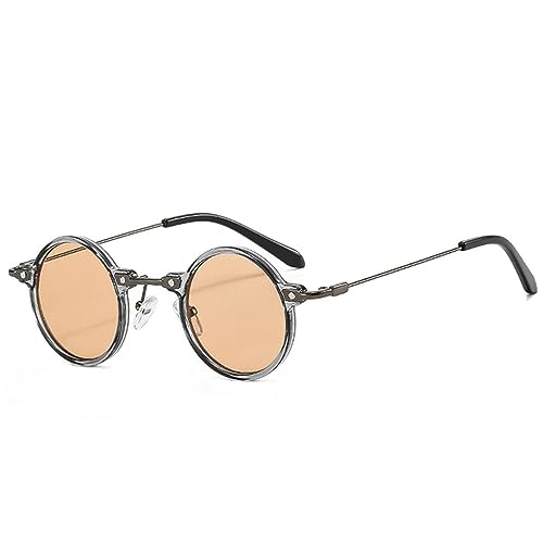 Retro Steampunk Kleine Runde Sonnenbrille Frauen Mode Gradient Lens Shades UV400 Männer Punk Sonnenbrille von RUBA