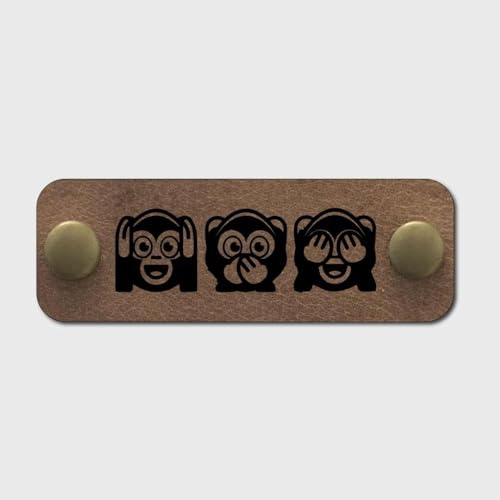 RUBDE Drei Affen Lederpatch für Snapback Cap von RUBDE