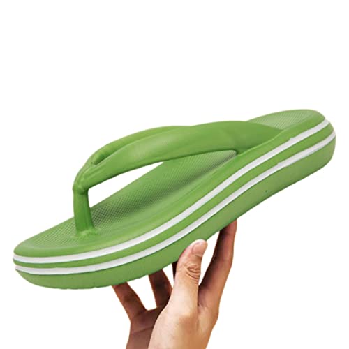 RUDDOG Flip-Flop Damen Summer Tanga Flip Flops Slipper Outdoor Strand Sandalen Freizeit Flache Plattform Comfy Schuhe Frauen Paar Dicke Soled Soled-Green,40 von RUDDOG