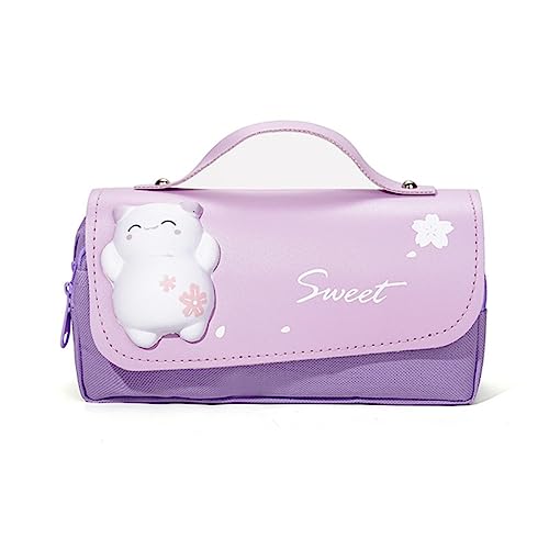 RUDDOG Mäppchen 3D Dekompression Bleistift Casepencil Bag Cartoon School Schreibbeutel Schüler Stiftkoffer Kinder Stiftbeutel-Lila von RUDDOG