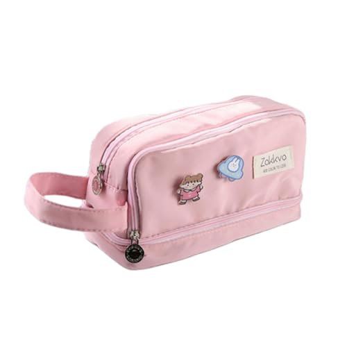 RUDDOG Mäppchen Große Kapazitäts Bleistiftbeutel Ästhetische Schule Fälle Mädchen Kawaii Briefpapierhaltertasche Kinder Pen Koffer-Rosa von RUDDOG