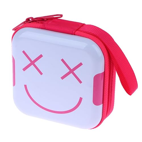 Lustige Gesicht Reißverschluss Tasche Cartoon Münze Geldbörse Platz Münze Schlüssel Aufbewahrungstasche Pochette Münze Beutel Kopfhörer Fall, rosarot, Rose red von RUDFUZ