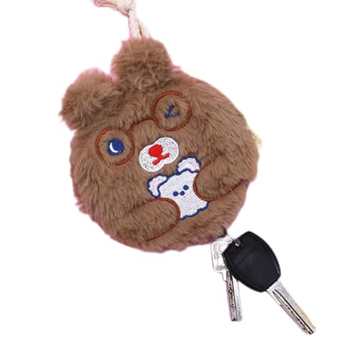 Plüsch-Kaninchen-Geldbörse Cartoon Bär Schlüssel Tasche Anhänger Schweinewechsel-Tasche Schlüssel anhänger Geldbörse Kleine Aufbewahrung Tasche Ohrhörer Tasche von RUDFUZ