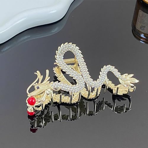 RUDFUZ Haarklammer im chinesischen Stil, modische Drachenform, zarte Haarspangen, Haarspangen, für Damen und Mädchen, Pferdeschwanz-Clip, Haar-Zubehör von RUDFUZ