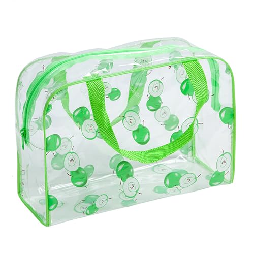 Tragbare wasserdichte Toiletten Tasche; Transparentes Apple Dot PVC, Damen Make-up und Dusch Beutel von RUDFUZ