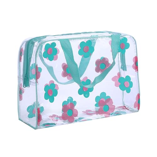 Transport wäsche Toiletten Artikel Dusch Beutel Transparente PVC Make-up Taschen Tragbare Damen Blumen wasserdichte Kosmetik Tasche von RUDFUZ