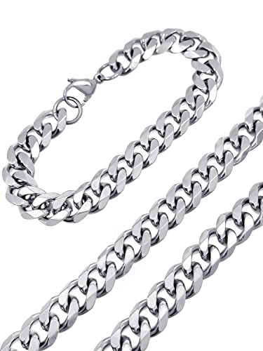 RUGGED steel Edelstahl Schmuck-Set Kette & Armband 10 mm breit (Kette: 55 cm/Armband: 18 cm) von RUGGED steel