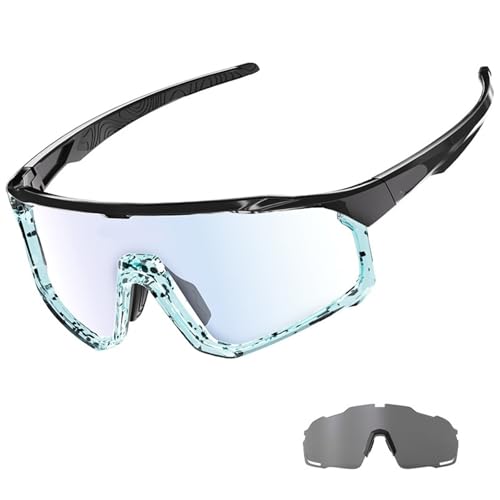1 Glasses With 2 Modes Photochromic Cycling Goggles Lens Bike Mountain Bicycle Sunglasses Sport Fishing Running(2 Lens Color 11) von RUHTEUO