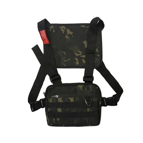 Multifunktions-Brusttaschen for Männer und Frauen, Oxford-Stoff, Weste, Hip-Hop-Straßengürteltasche(Green) von RUHTEUO