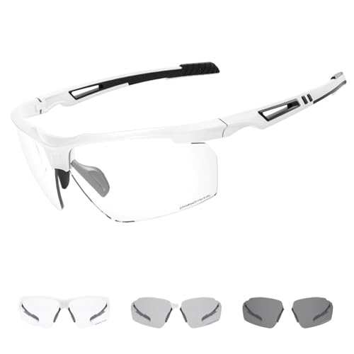 Photochromic Sunglasses Cycling Glasses Bike Running Man Sun Bicycle Sports Road Eyewear For Women Cycle Goggles(05) von RUHTEUO