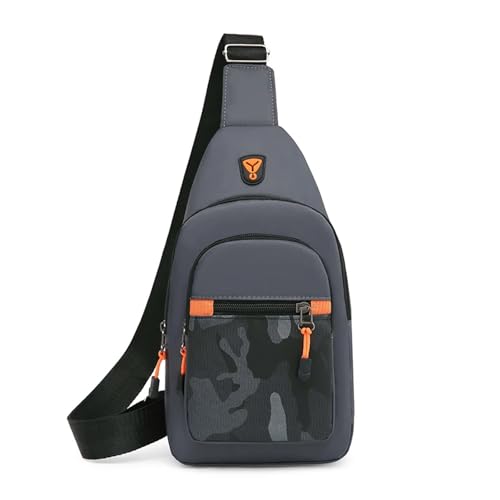 RUHTEUO Brusttasche Herren One Shoulder Umhängetasche Große Kapazität Outdoor Sport Freizeit Kleine Umhängetasche Rucksack(GRAY) von RUHTEUO
