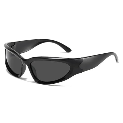 RUHTEUO Cycling Sunglasses Outdoor Sun Glasses UV Protection Street Shooting Eyewear For Women & Men(Black-Black Gray) von RUHTEUO