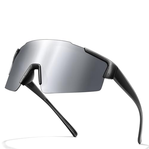 RUHTEUO Cycling Sunglasses Sports Bike Glasses Men Women Mountain Bicycle Eyewear Large Windproof UV400(VM11) von RUHTEUO