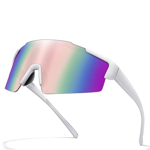 RUHTEUO Cycling Sunglasses Sports Bike Glasses Men Women Mountain Bicycle Eyewear Large Windproof UV400(VM8) von RUHTEUO