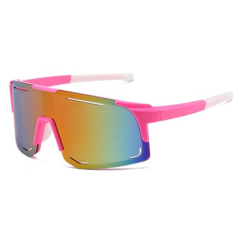 RUHTEUO Cycling Sunglasses UV Protection Windproof Glasses For Men Women Polarized Lens Road Riding Bike Sport Eyewear(9335 Pink) von RUHTEUO