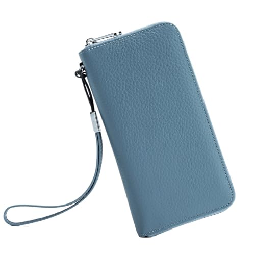 RUHTEUO Damen Geldbörse Leder Funktion Luxus Design Langer Reißverschluss Handtaschen Kartentaschen Damenmode Geldbörse(Blue) von RUHTEUO