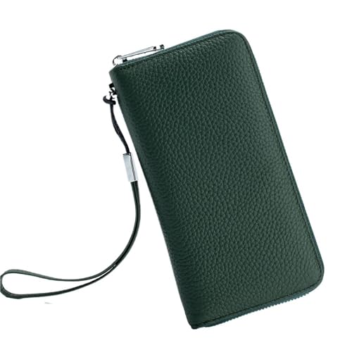 RUHTEUO Damen Geldbörse Leder Funktion Luxus Design Langer Reißverschluss Handtaschen Kartentaschen Damenmode Geldbörse(Green) von RUHTEUO