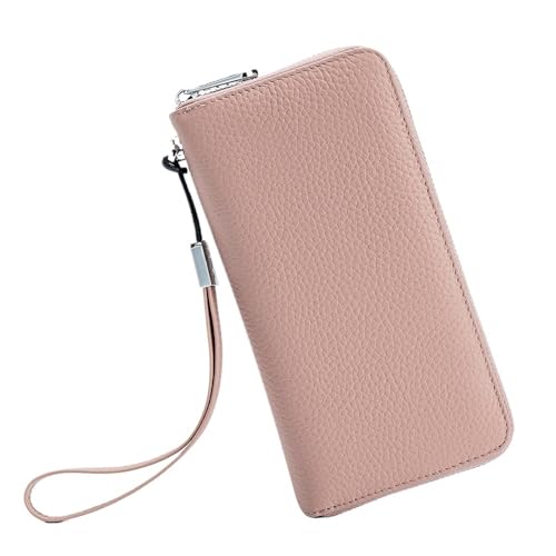 RUHTEUO Damen Geldbörse Leder Funktion Luxus Design Langer Reißverschluss Handtaschen Kartentaschen Damenmode Geldbörse(Pink) von RUHTEUO