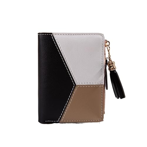 RUHTEUO Damen Geldbörse PU Leder Damen Geldbörse aus Leder Damen Geldbörsen Kartenhalter Faltbare Tragbare Damen Geldbörsen(Black) von RUHTEUO