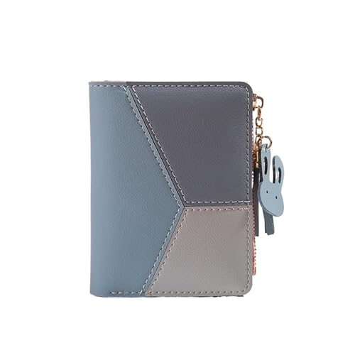 RUHTEUO Damen Geldbörse PU Leder Damen Geldbörse aus Leder Damen Geldbörsen Kartenhalter Faltbare Tragbare Damen Geldbörsen(Blue) von RUHTEUO