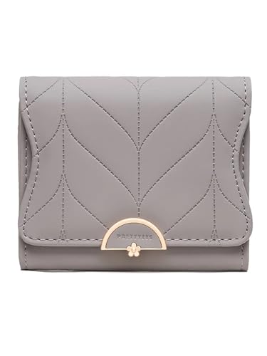 RUHTEUO Damen Kurze Geldbörse PU Weiche Hardware Schnalle Einfache Trend Große Kapazität Handtasche Pu(Dark Grey) von RUHTEUO