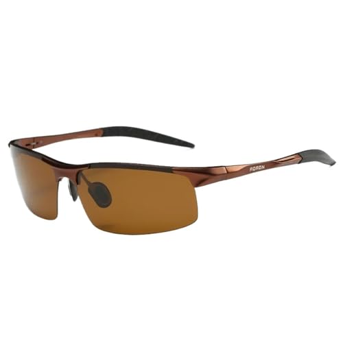 RUHTEUO Driving Sunglasses Men Aluminum Magnesium Frame Sport Sun Glasses Driver Retro Goggles Sunglass UV400 Anti-Glare(Glasses Case,Gray Black) von RUHTEUO