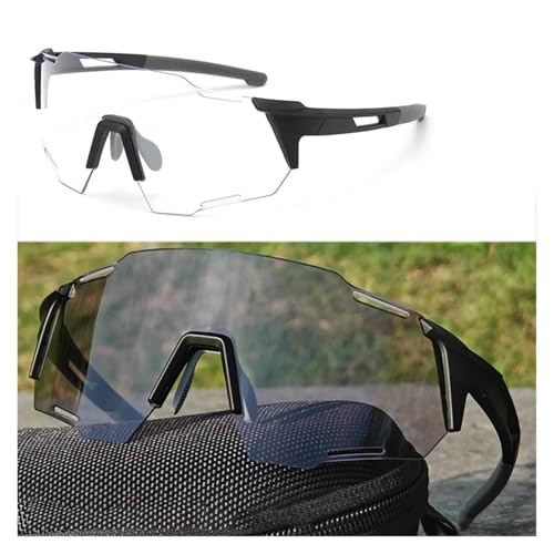RUHTEUO Fashion Photochromic Cycling Glasses Road Riding Bike Sunglasses Windproof Sports Sun Men Women Bicycle Goggle Outdoor(Light Purple) von RUHTEUO