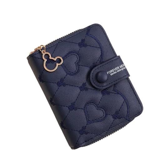 RUHTEUO Mini-Geldbörse mit Maus-Stickerei, Ausweishalter, Mädchen, Geldbörse, modisch, Kurze Geldbörse mit Reißverschluss for Frauen(C) von RUHTEUO
