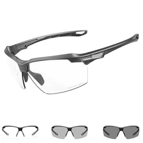 RUHTEUO Outdoor Photochromic Cycling Glasses For Men Women Mountain Bike Sunglasses Sports Goggles UV Protection(Photochromic-01) von RUHTEUO