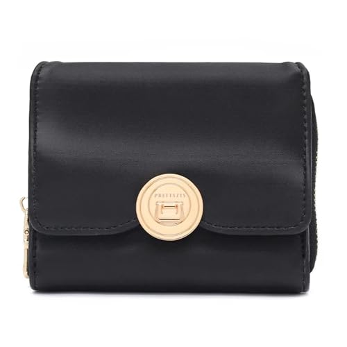 RUHTEUO PU Leder Dame Brieftasche Lock Haspe Kurze Kupplung Solide Mode Brieftasche Frauen Münze Karte Halter Kleine Weibliche Geldbörse Kurze geldbörse(Black) von RUHTEUO