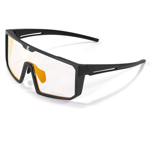RUHTEUO Photochromic Cycling Glasses Men Women Clear Mountain Bike Sunglasses Bicycle Riding Sports Triathlon Running(K232-PH-RE-1L-01) von RUHTEUO
