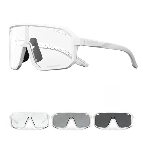RUHTEUO Photochromic Sports Men UV400 Cycling Glasses Bike Sunglasses Outdoor Eyewear Bicycle Women Riding Hiking Goggles(Photochromic-05) von RUHTEUO