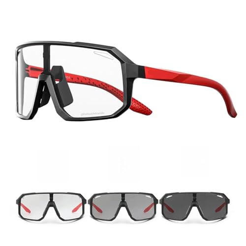 RUHTEUO Photochromic Sports Men UV400 Cycling Glasses Bike Sunglasses Outdoor Eyewear Bicycle Women Riding Hiking Goggles(Photochromic-08) von RUHTEUO