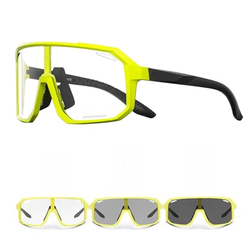 RUHTEUO Photochromic Sports Men UV400 Cycling Glasses Bike Sunglasses Outdoor Eyewear Bicycle Women Riding Hiking Goggles(Photochromic-11) von RUHTEUO