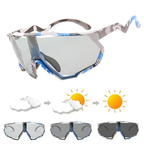 RUHTEUO Photochromic Sports Sunglasses Men Women Glasses UV400 Eyewear Runing Fishing Cycling Road Bicycle Goggles(BS1) von RUHTEUO