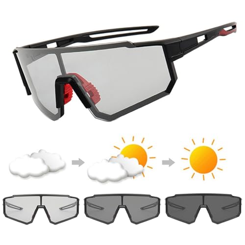 RUHTEUO Photochromic Sports Sunglasses Men Women Glasses UV400 Eyewear Runing Fishing Cycling Road Bicycle Goggles(BS3) von RUHTEUO