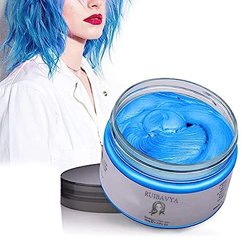 Haarfarbe Wachs Instant Haarfärbemittel Einweg-Haarschlamm Natürliche Frisur Creme Unisex Temporäre Modelliermasse Pomade Blau von RUIBAVYA