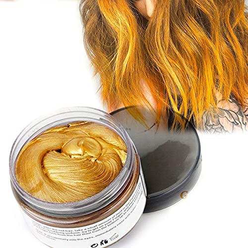 Haarfarbe Wachs Instant Haarfarbemittel Einweg-Haarschlamm Naturliche Frisur Creme Tempor?re Modelliermasse Pomade Unisex Gold von RUIBAVYA